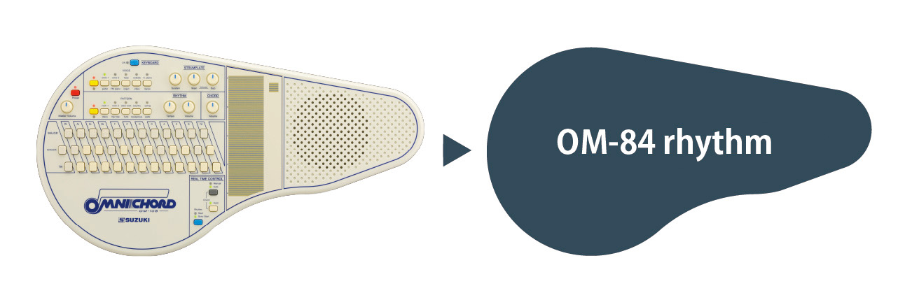 OM-84のリズム音色に切り替え可能